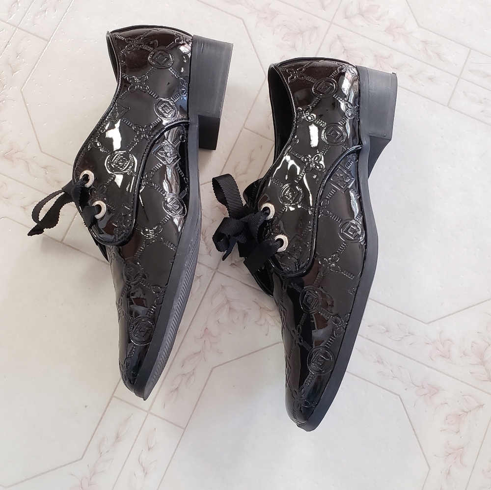 Aldo Oxford shoes Womens 8.5 Black Patent Flex Comfort Tech Shoes - Picture 7 of 14